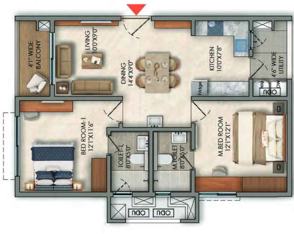 2 BHK Flat in Prestige Golden Grove in Tellapur, Hyderabad - Image 916256