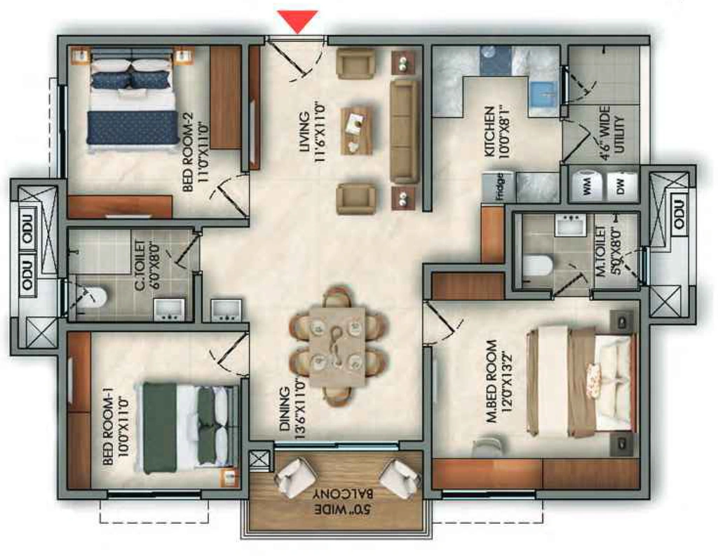 3 BHK Flat in Prestige Golden Grove in Tellapur, Hyderabad - Image 916258