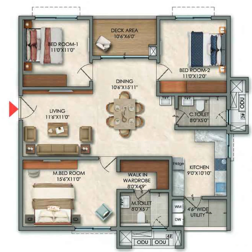 3 BHK Flat in Prestige Golden Grove in Tellapur, Hyderabad - Image 916259