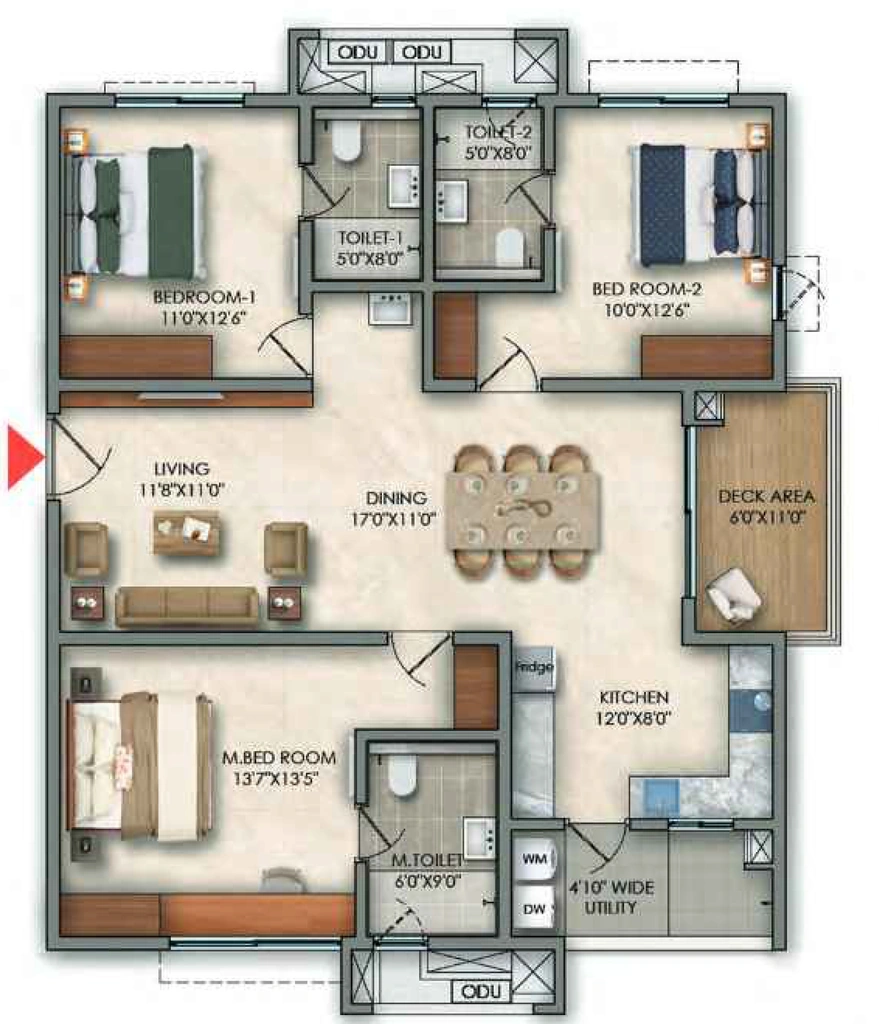 3 BHK Flat in Prestige Golden Grove in Tellapur, Hyderabad - Image 916260