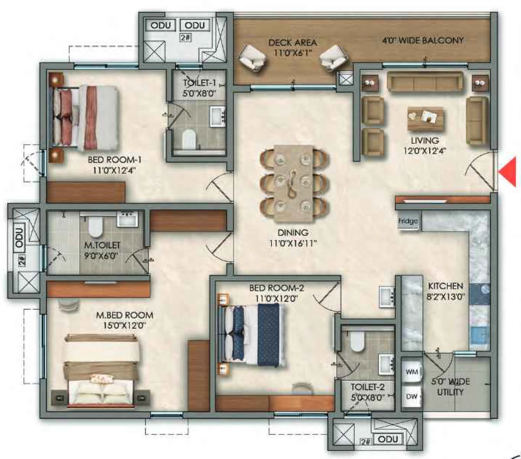 3 BHK Flat in Prestige Golden Grove in Tellapur, Hyderabad - Image 916261