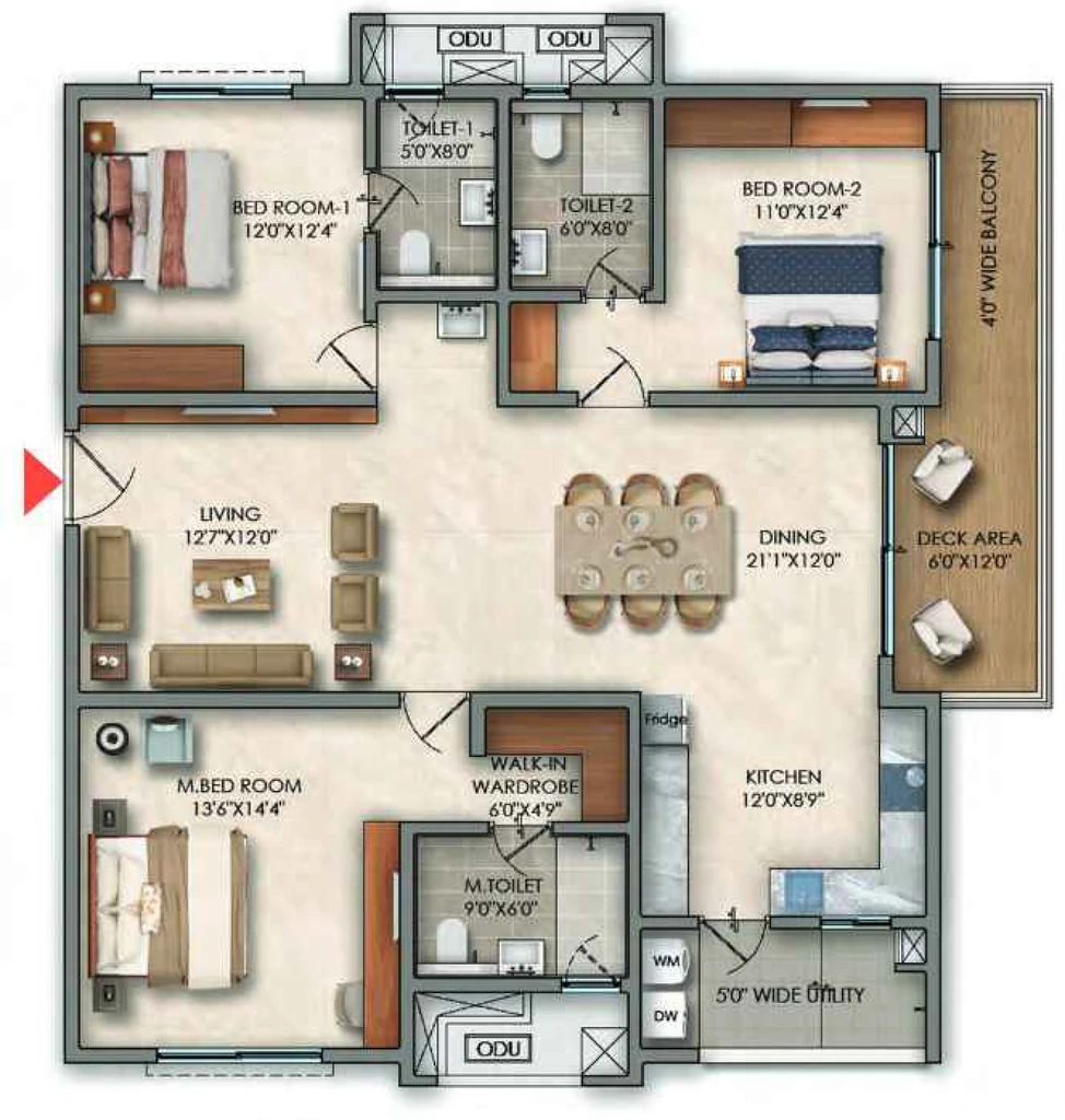 3 BHK Flat in Prestige Golden Grove in Tellapur, Hyderabad - Image 916262
