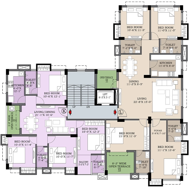 Floor Plan of Swastic Kaveer in Tollygunge, Kolkata - Image 398955