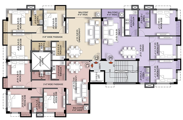 Floor Plan of Swastic Padmaja in Ballygunge, Kolkata - Image 399022