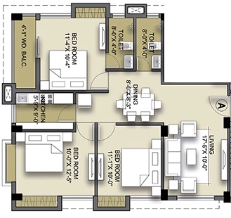 3 BHK Flat in Swastic Sarat in Tollygunge, Kolkata - Image 916325