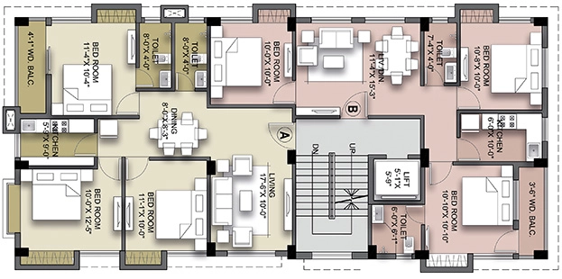 Floor Plan of Swastic Sarat in Tollygunge, Kolkata - Image 399066