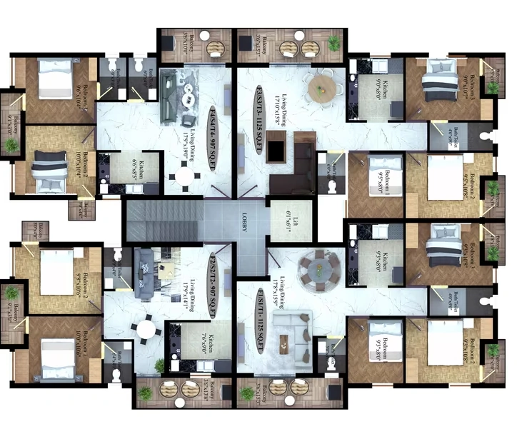 Floor Plan of SAK Fortune Garden in Sithalapakkam, Chennai - Image 399094