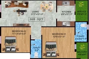 2 BHK Flat in Sowmya Sivam in Nanmangalam, Chennai - Image 916343
