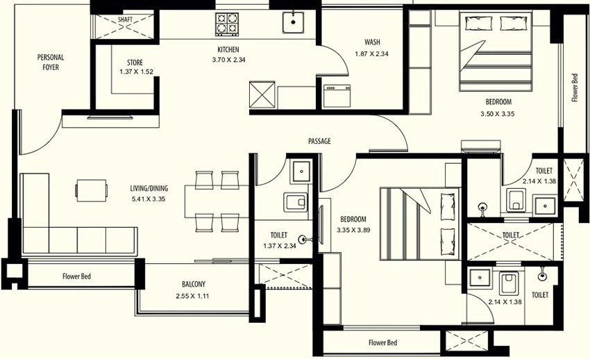 2 BHK Flat in Blue Tanaaz in Sarkhej, Ahmedabad - Image 916347