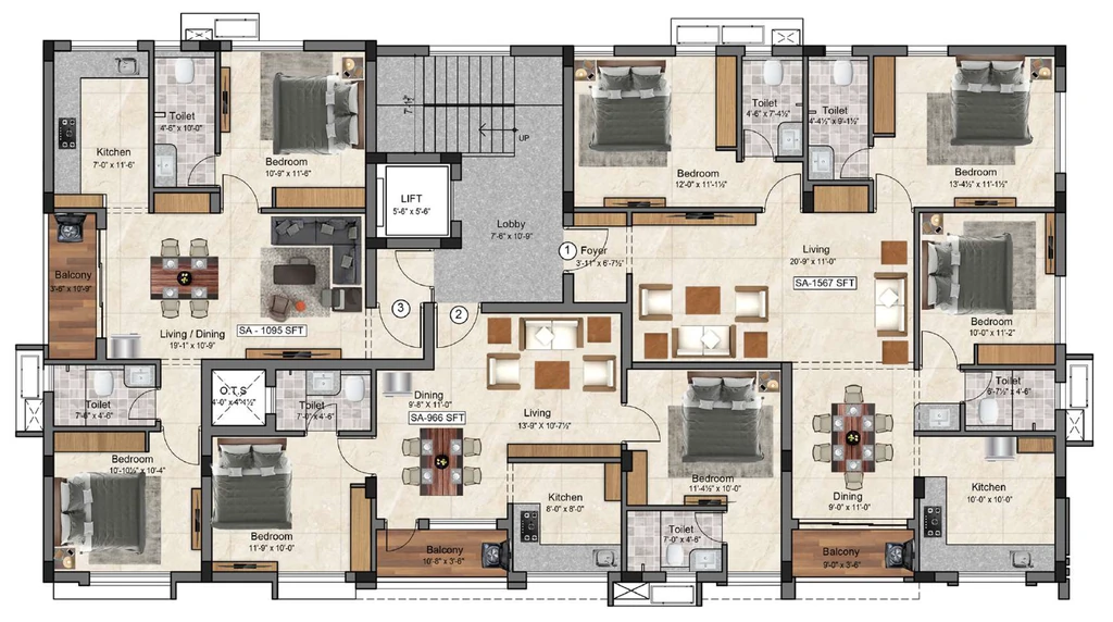 Floor Plan of Sivarams Bethel in Velachery, Chennai - Image 399108