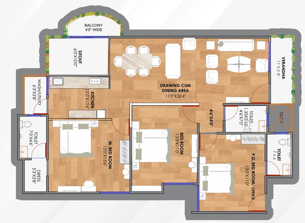 3 BHK Flat in Sage Golden Spring in Ayodhya Bypass, Bhopal - Image 916485