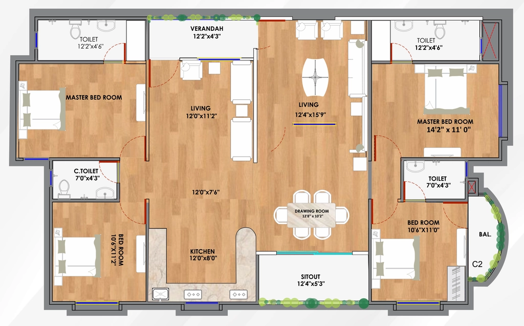 3 BHK Flat in Sage Golden Spring in Ayodhya Bypass, Bhopal - Image 916486