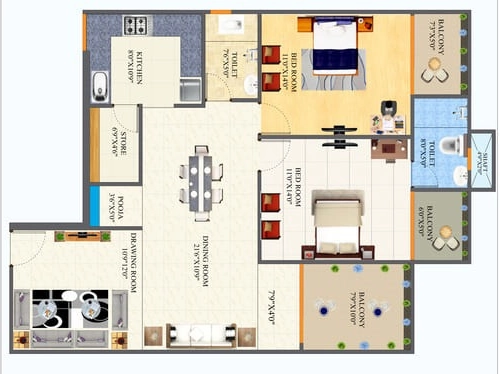 2 BHK Flat in Agrawal Sagar Lakeview Homes in Ayodhya Bypass, Bhopal - Image 916458