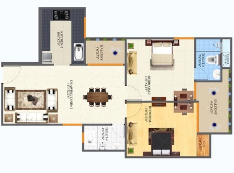 2 BHK Flat in Agrawal Sagar Lakeview Homes in Ayodhya Bypass, Bhopal - Image 916457