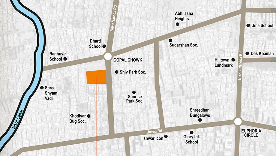 Location of Dharma Shyam Greens in Nava Naroda, Ahmedabad - Image 399151