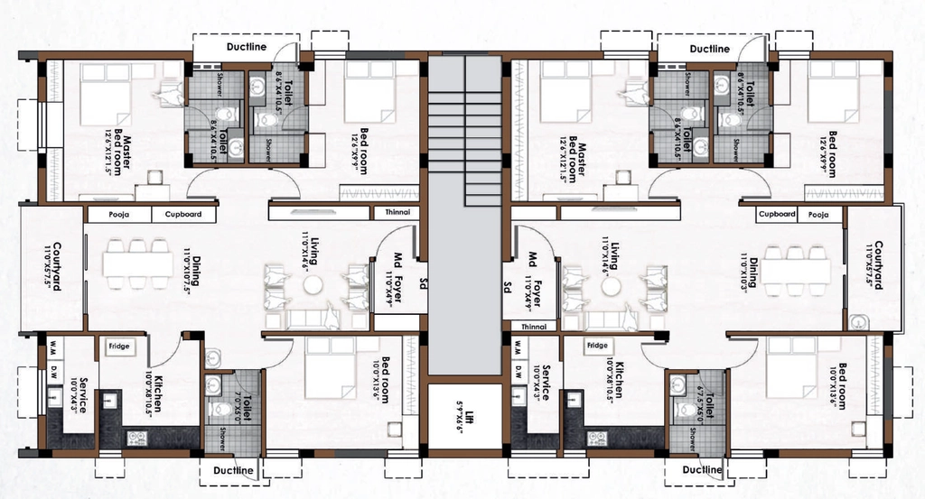 Floor Plan of Shaghithya Sri Varadha in Nungambakkam, Chennai - Image 399177