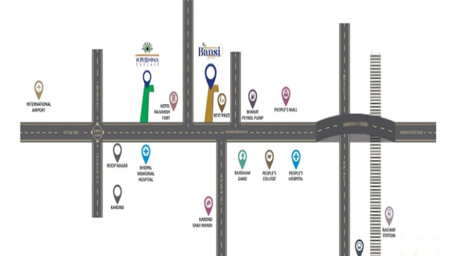 Location of KTR Bansi Enclave in Karond, Bhopal - Image 399368