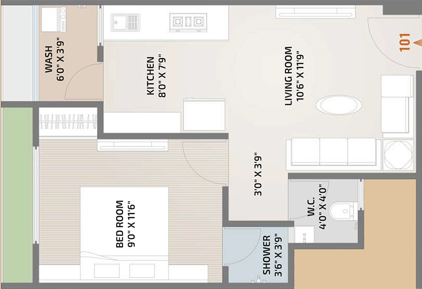 1 BHK Flat in Ganesh Heights 2 in Narolgam, Ahmedabad - Image 916393