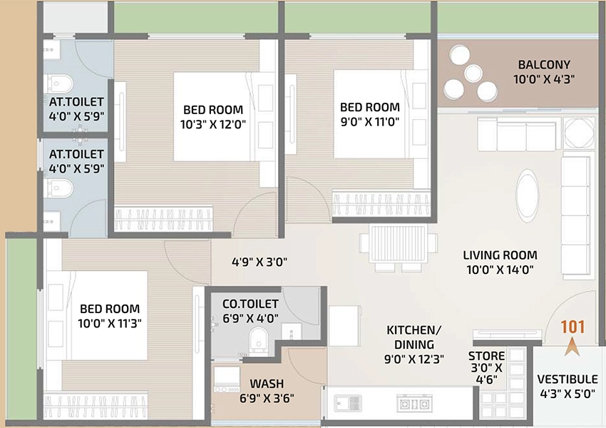3 BHK Flat in Ganesh Heights 2 in Narolgam, Ahmedabad - Image 916395