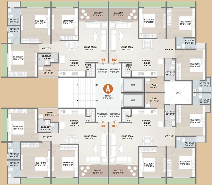 Floor Plan of Ganesh Heights 2 in Narolgam, Ahmedabad - Image 399223