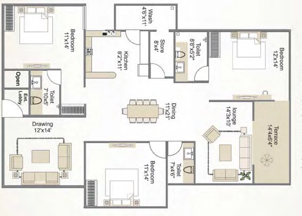3 BHK Flat in Belief Augustus in Chuna Bhatti, Bhopal - Image 916460