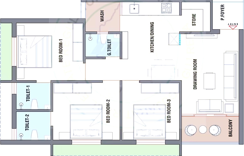 3 BHK Flat in Harikrupa Kiran Park in Nava Vadaj, Ahmedabad - Image 916413