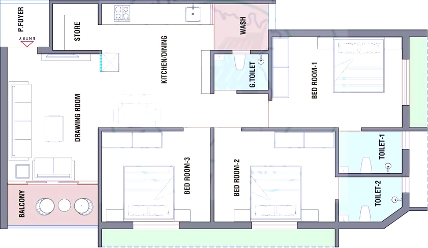 3 BHK Flat in Harikrupa Kiran Park in Nava Vadaj, Ahmedabad - Image 916414
