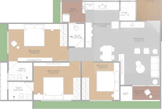3 BHK Flat in Harishree Ved Greens in Kathwada, Ahmedabad - Image 916420