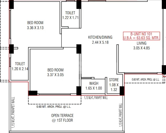 2 BHK Flat in Karmik Radhika Coutyard in Maninagar, Ahmedabad - Image 916444