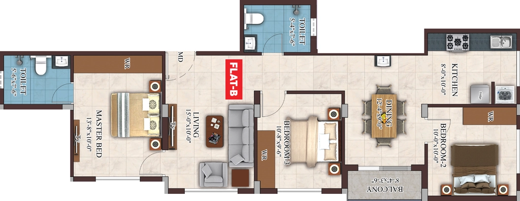 3 BHK Flat in ICIPL Anagha in Thirumullaivoyal, Chennai - Image 916506