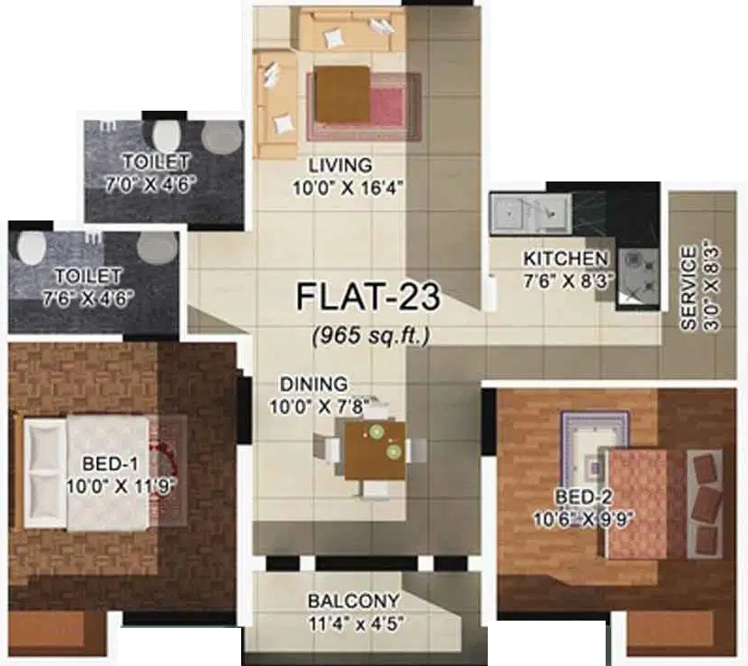 2 BHK Flat in ICIPL Amora in Manapakkam, Chennai - Image 916507