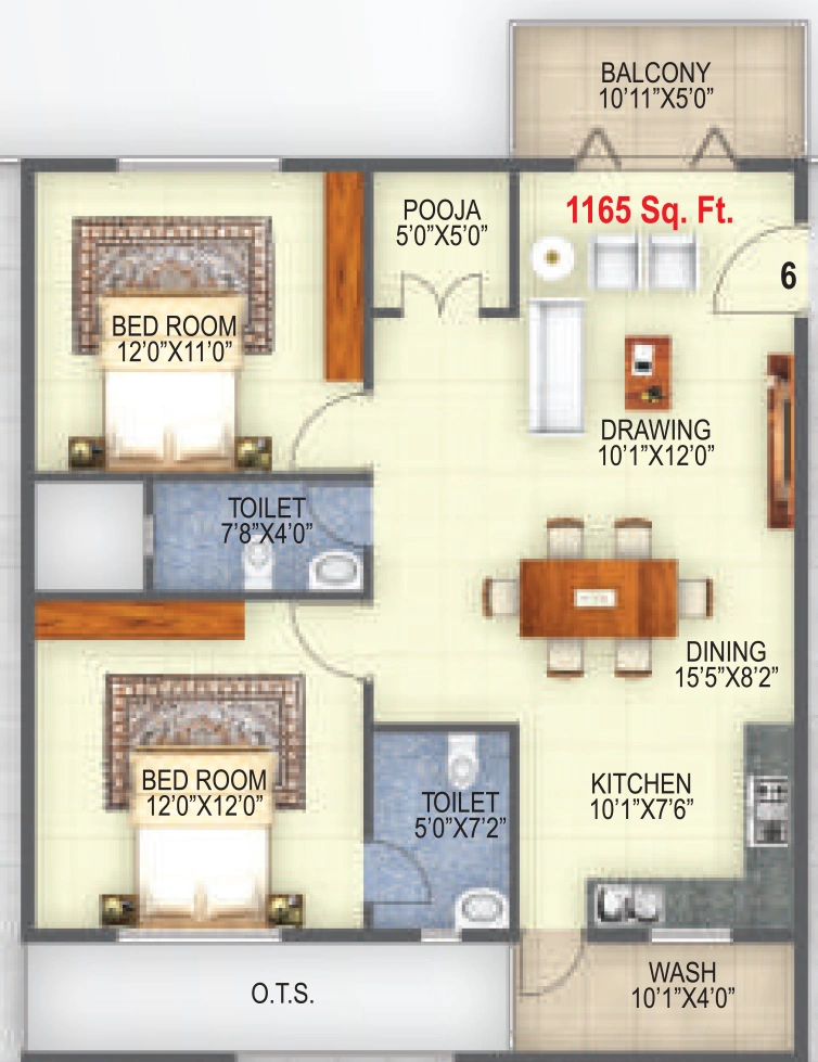 2 BHK Flat in Jeevan Elite in Marathahalli, Bangalore - Image 916526