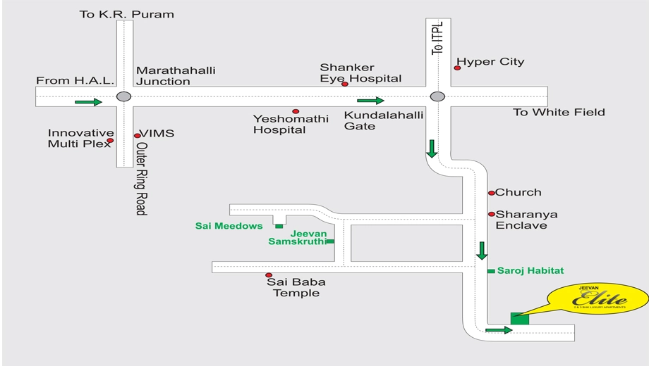 Location of Jeevan Elite in Marathahalli, Bangalore - Image 399551