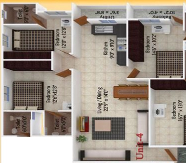 3 BHK Flat in Mathapathi Visthaar in Outer Ring Road, Bangalore - Image 916525