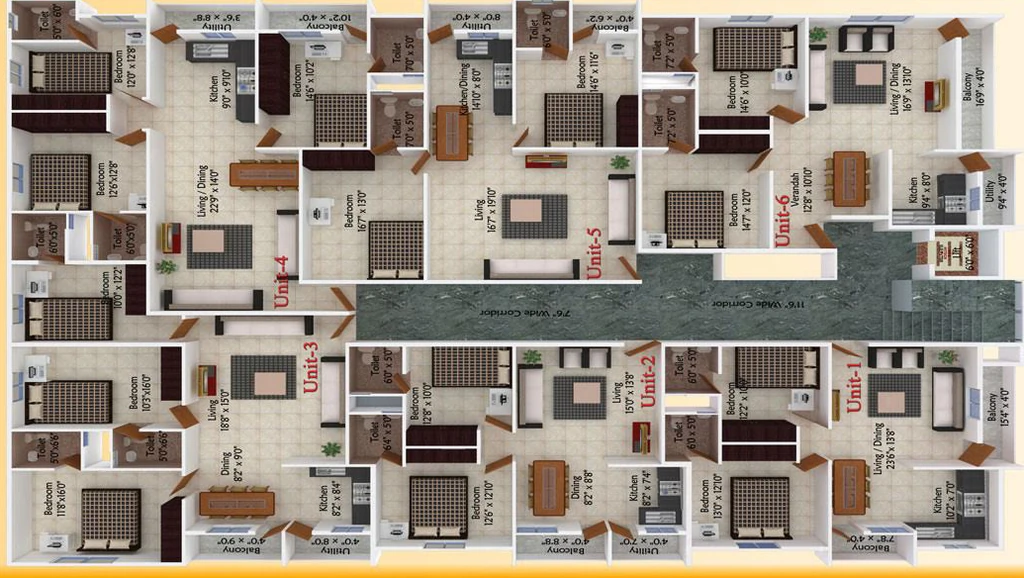 Floor Plan of Mathapathi Visthaar in Outer Ring Road, Bangalore - Image 399544