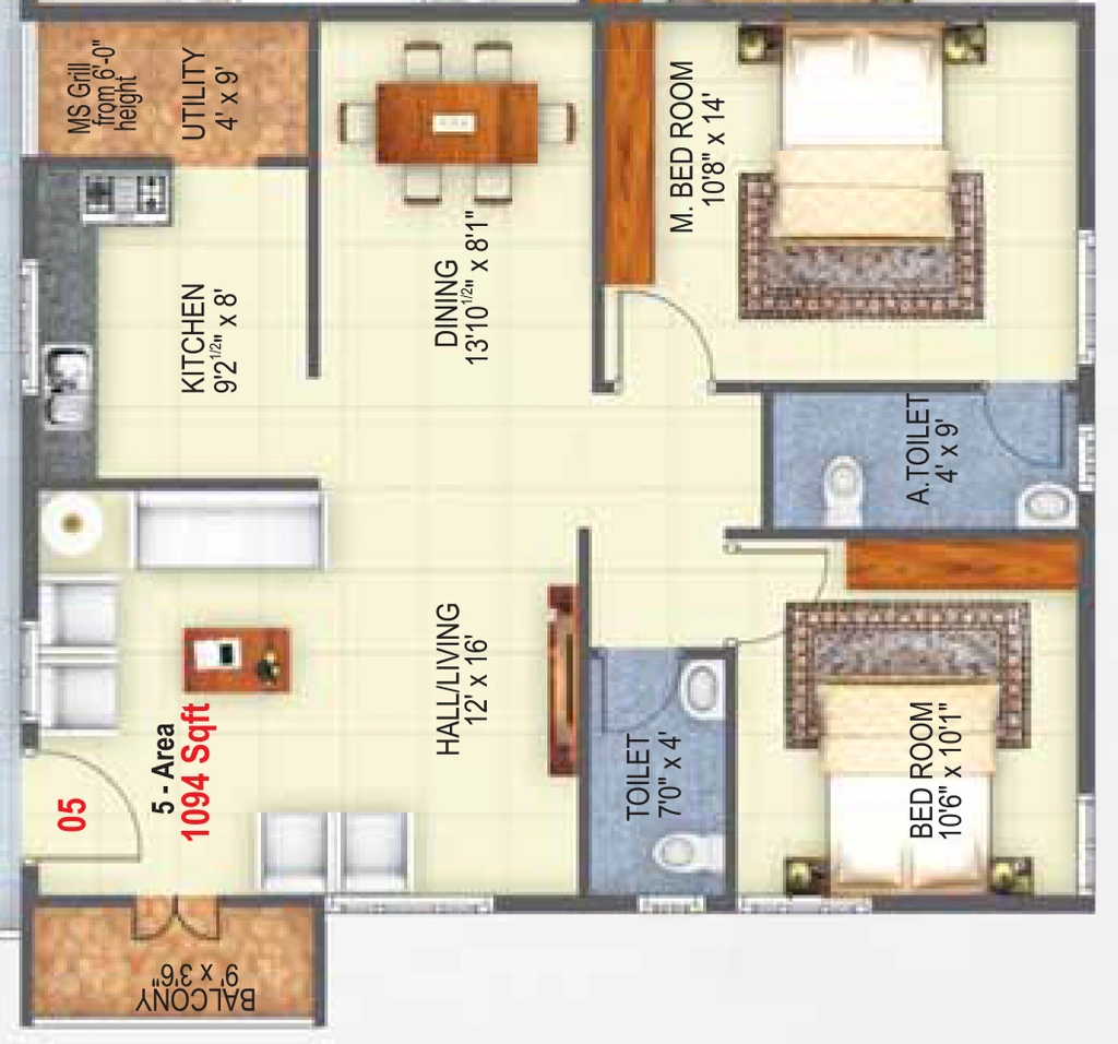 2 BHK Flat in Moorish Mill Pond in Doddanekkundi, Bangalore - Image 916518