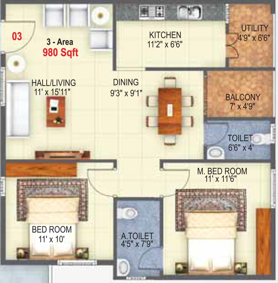2 BHK Flat in Moorish Mill Pond in Doddanekkundi, Bangalore - Image 916517
