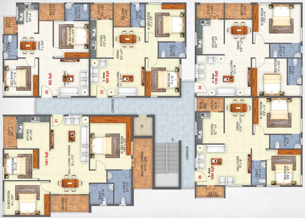 Floor Plan of Moorish Mill Pond in Doddanekkundi, Bangalore - Image 399536