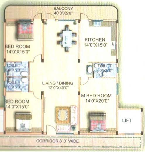 3 BHK Flat in Alisha Murthys Residency in Thanisandra, Bangalore - Image 916515