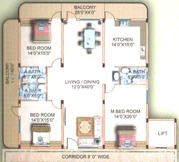 3 BHK Flat in Alisha Murthys Residency in Thanisandra, Bangalore - Image 916516