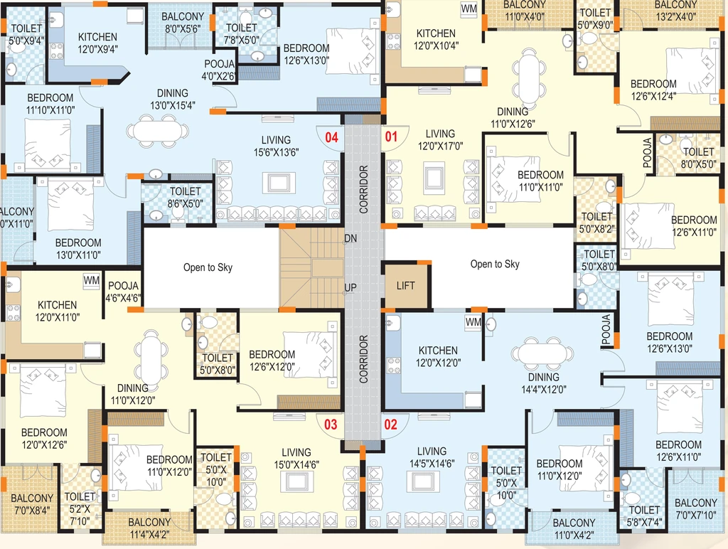 Floor Plan of Scion Windflower in HRBR Main Road, Bangalore - Image 399726