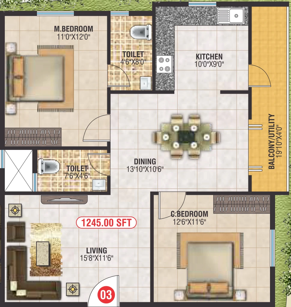 2 BHK Flat in SDS Crystal Paradise in Outer Ring Road, Bangalore - Image 916620
