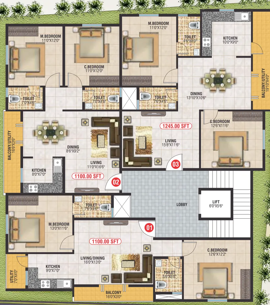 Floor Plan of SDS Crystal Paradise in Outer Ring Road, Bangalore - Image 399732