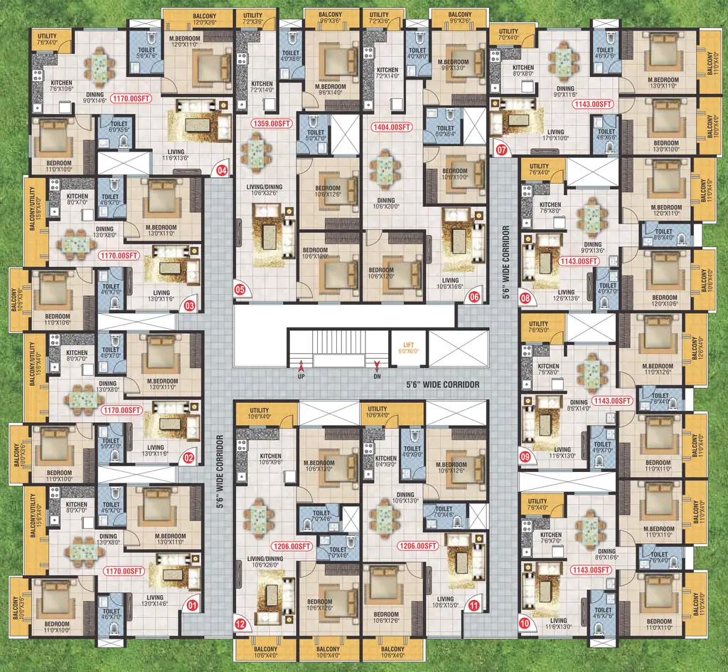 Floor Plan of KVG Grandeur in Horamavu, Bangalore - Image 399770