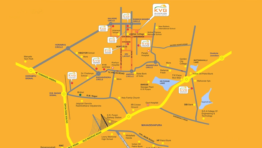 Location of KVG Superior in Kalkere, Bangalore - Image 399778