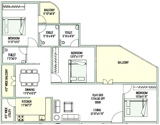 3 BHK Flat in PNR Bicester Village in Jeevan Bima Nagar, Bangalore - Image 916653