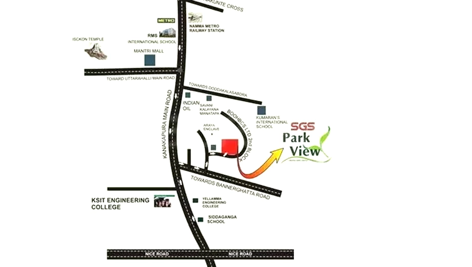 Location of SGS Park View in Kanakapura, Bangalore - Image 399806