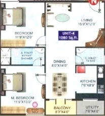 2 BHK Flat in SGS RR Smart Homes in JP Nagar, Bangalore - Image 916641