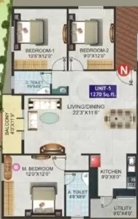 3 BHK Flat in SGS RR Smart Homes in JP Nagar, Bangalore - Image 916642