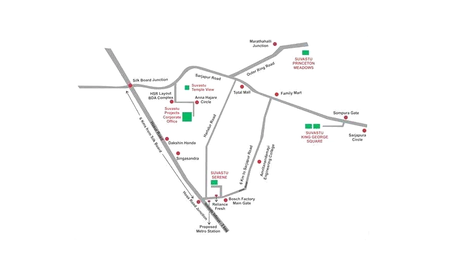 Location of Suvastu Serene in Hosur Road, Bangalore - Image 399838